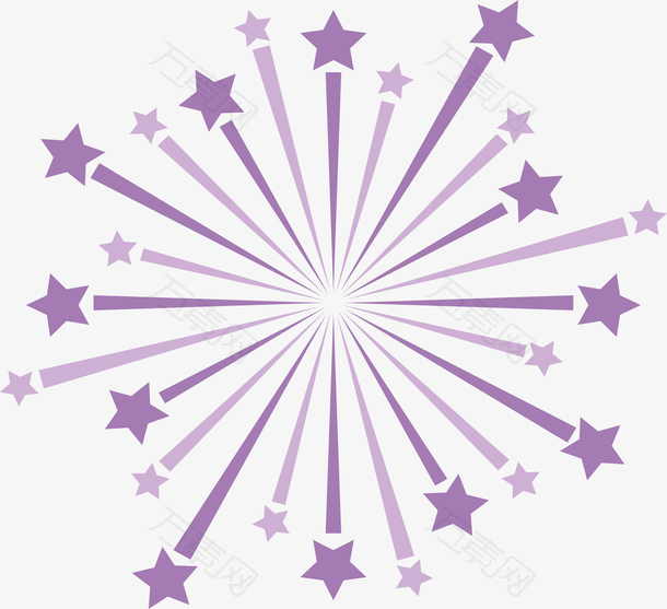 紫色五角星射线