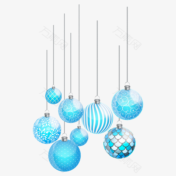 矢量装饰悬挂圣诞彩球元素