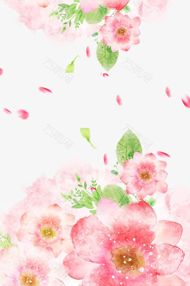 粉粉的花瓣海报背景装饰