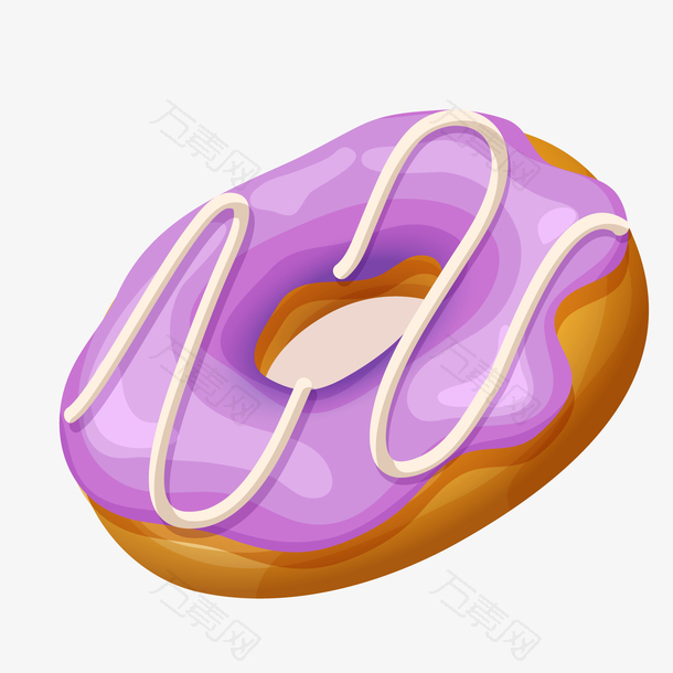 紫色的卡通甜甜圈设计