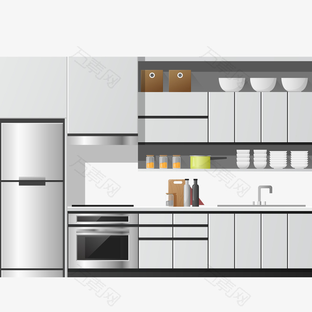 白色的简约厨房设计