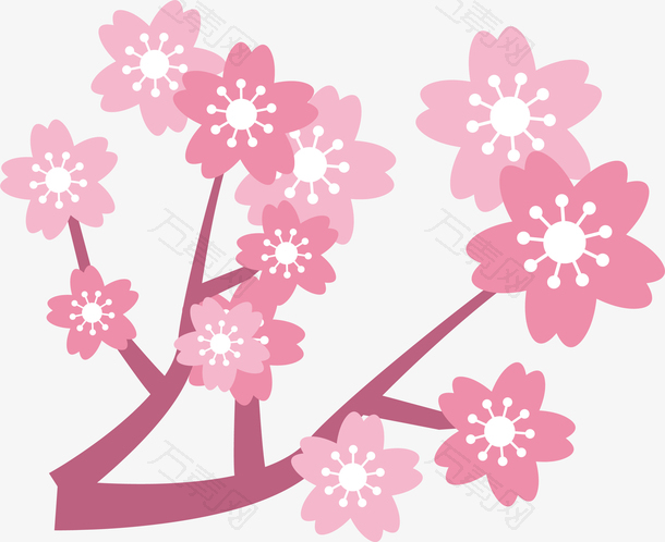唯美粉色樱花设计素材