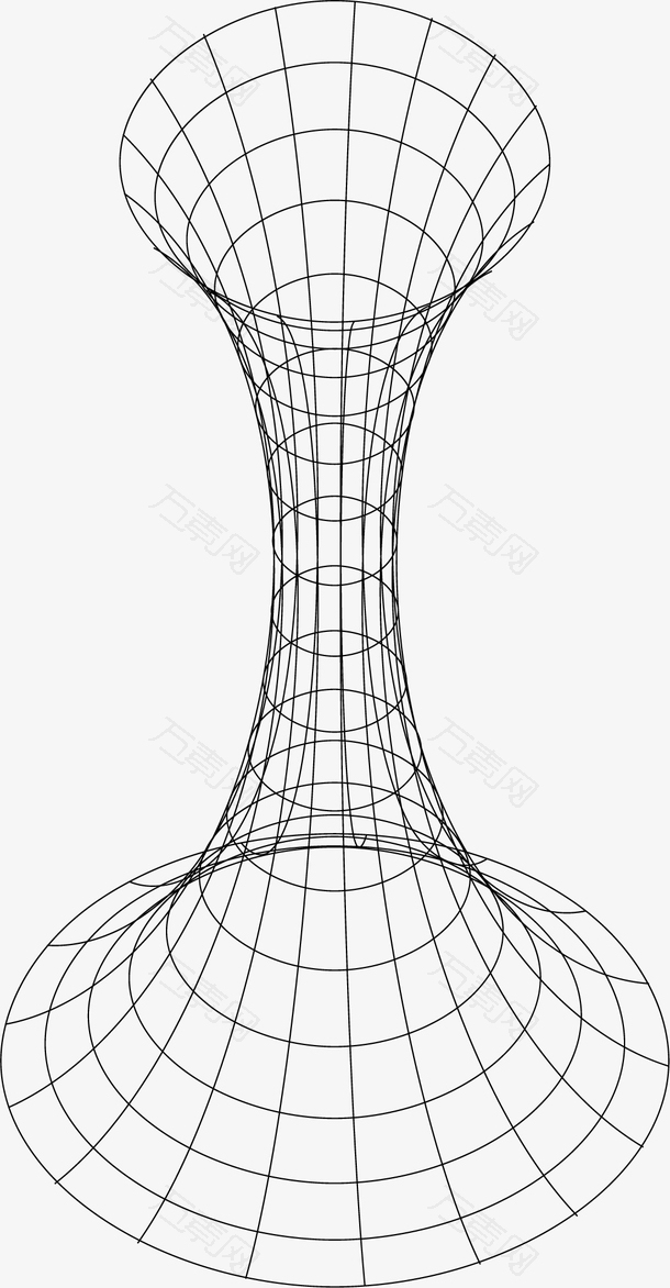 喇叭形网状几何矢量创意抽象线条