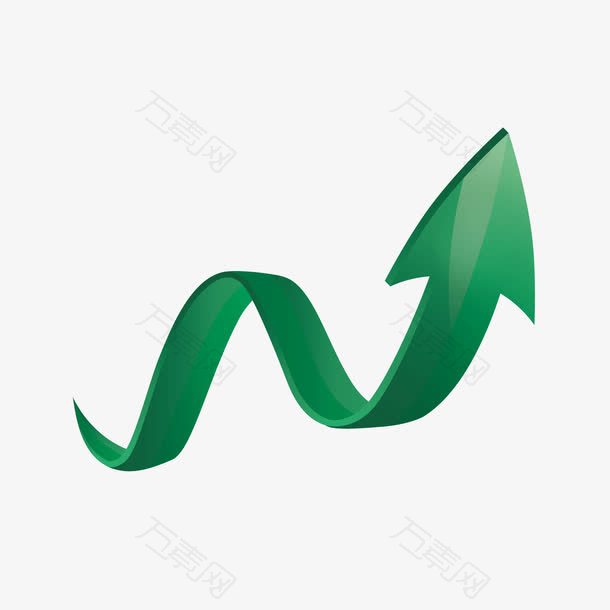 矢量蛇形绿色曲线箭头