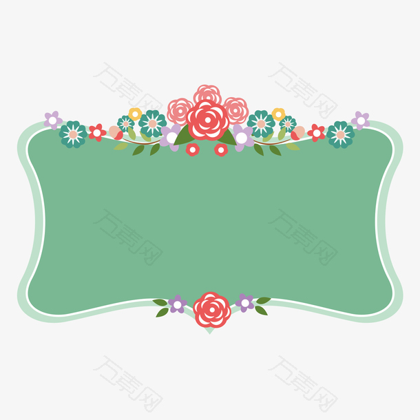 母亲节花朵装饰和绿色背景