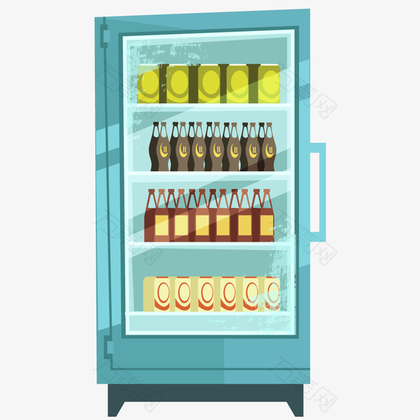 超市购物冷藏冰柜图标设计素材