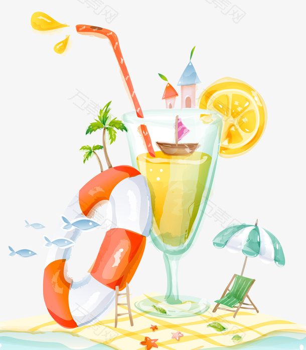 夏季冰冻饮料促销海报设计