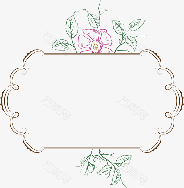 欧式花纹分割线矢量手绘花卉边框