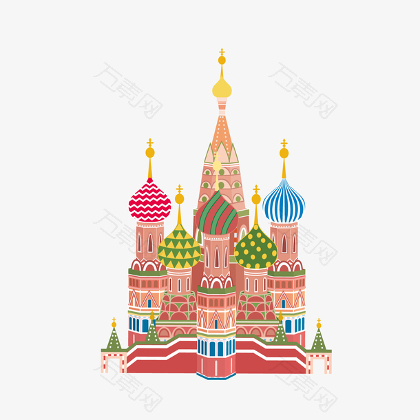 卡通彩色的城堡设计矢量图