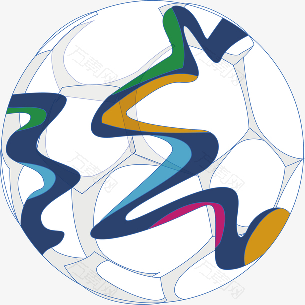 矢量2018足球世界杯足球插画