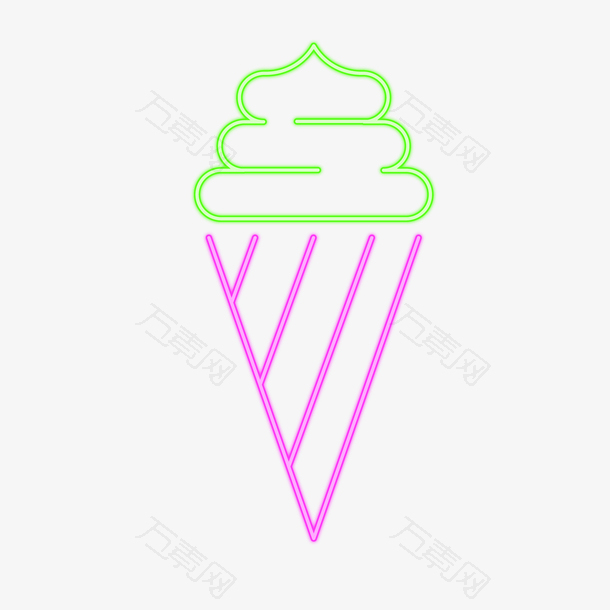 霓虹灯冰淇淋店的招牌设计