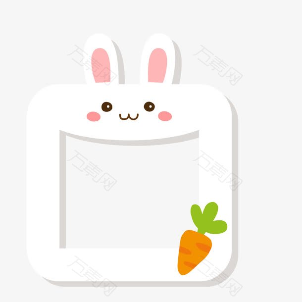 矢量小白兔可爱相框