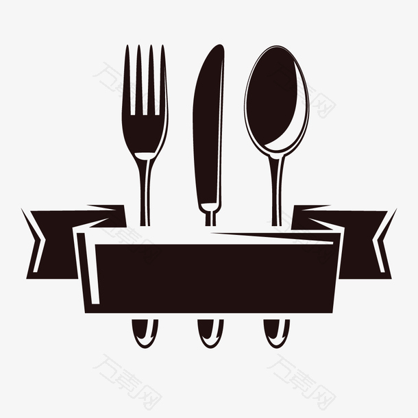 不锈钢刀叉西餐宣传用素材图标
