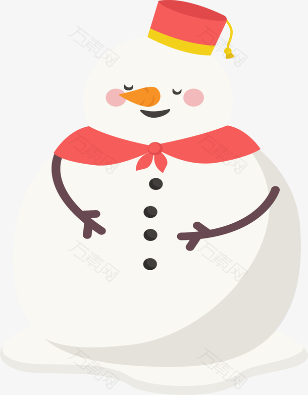 胖胖的冬天可爱雪人