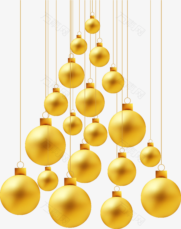 矢量金色圣诞装饰