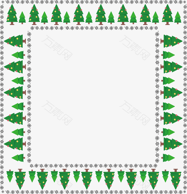 雪花圣诞树装饰边框