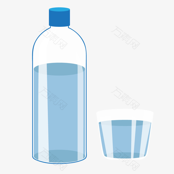 卡通矢量瓶装水水杯图片