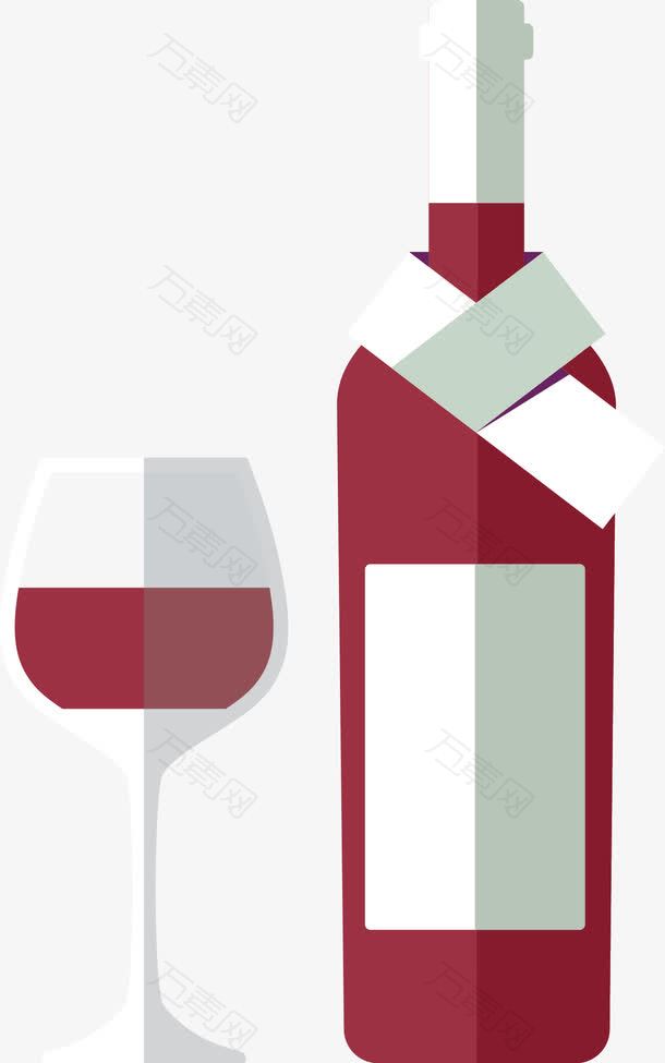 平面红酒矢量图