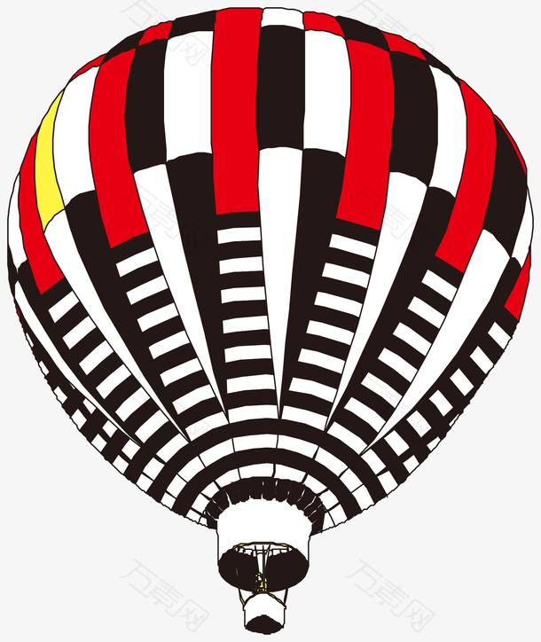 黑白红热气球