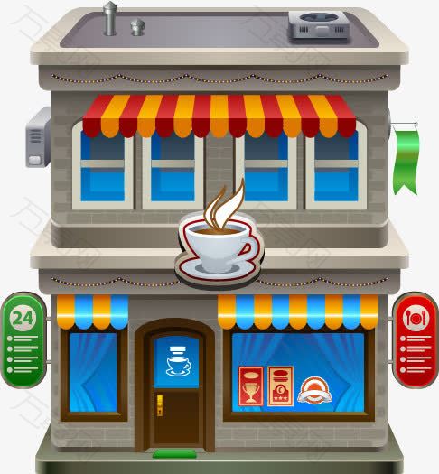 店铺街道咖啡屋