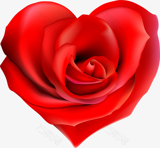 红色心形玫瑰花图案