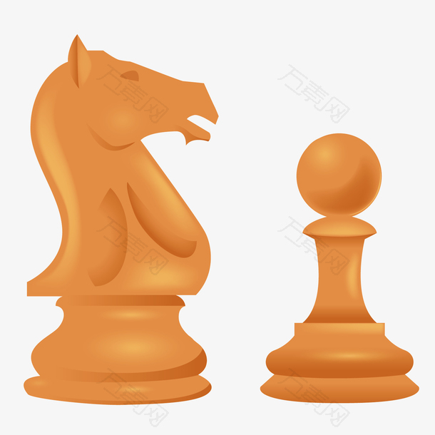 矢量黄色木质国际象棋