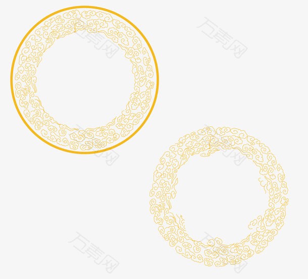 金色的圆形传统边框纹理