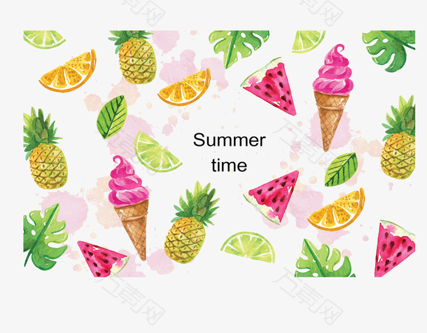 夏日时光水果冰激凌