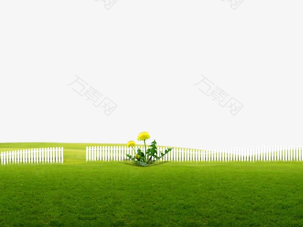 绿色草地栏杆栅栏