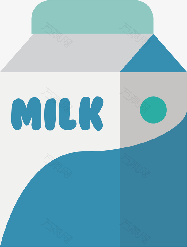 矢量图水彩牛奶盒