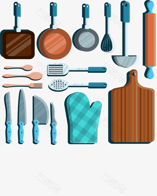 17款创意厨房用品设计矢量图