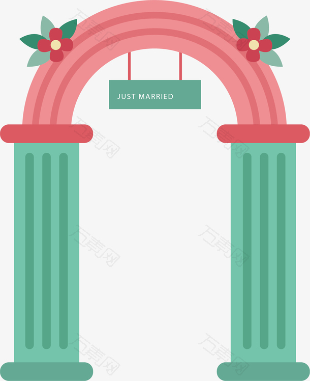 粉绿色结婚拱门