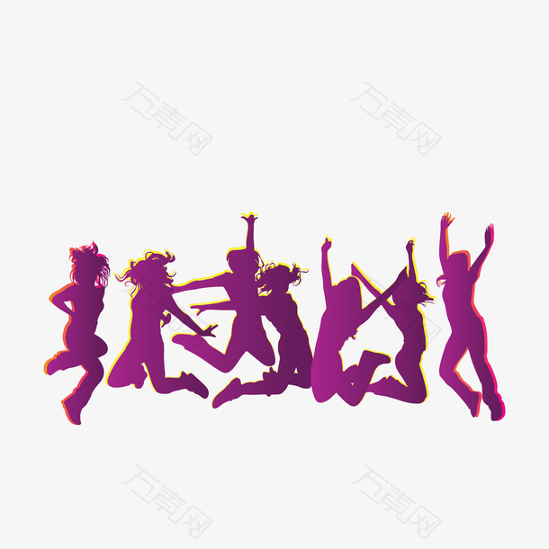 紫色跳跃人物下载