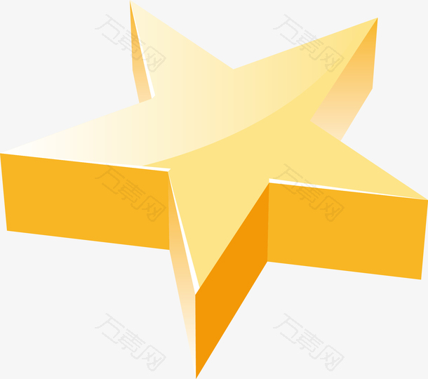 黄色五角星手绘元素