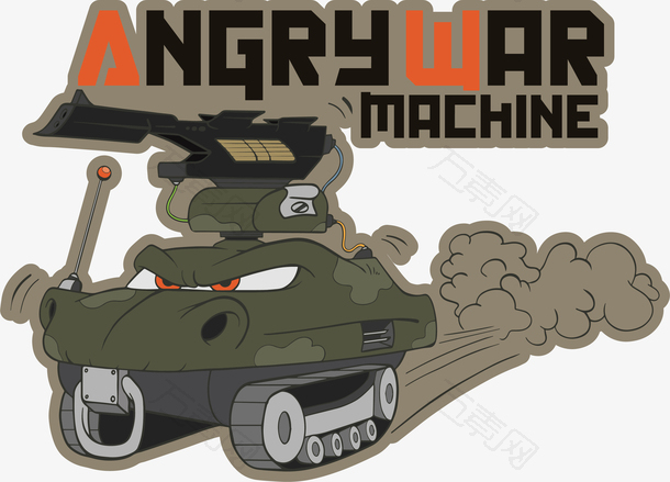 矢量手绘涂鸦愤怒的战争机器素材