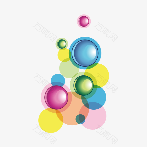 彩色科技立体圆形图案