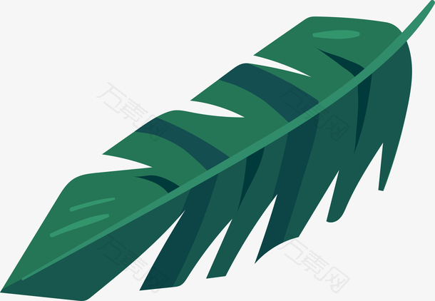 绿色矢量棕榈叶素材图