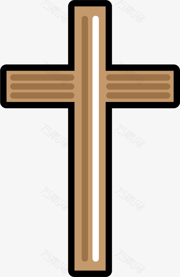 木质纹理黑边十字架