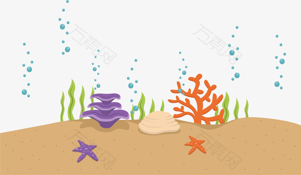 海底海滩珊瑚水草