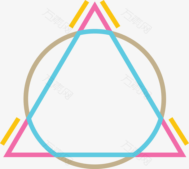 彩色线条三角圆圈