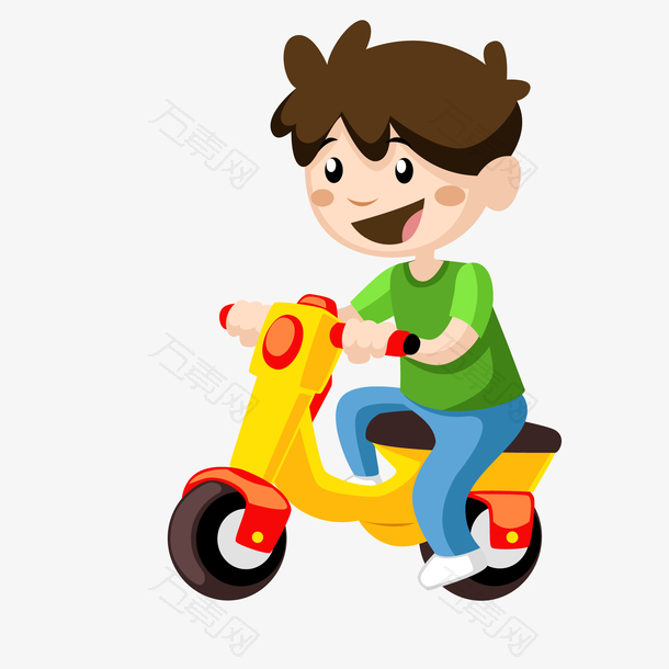 骑电动车的男孩设计