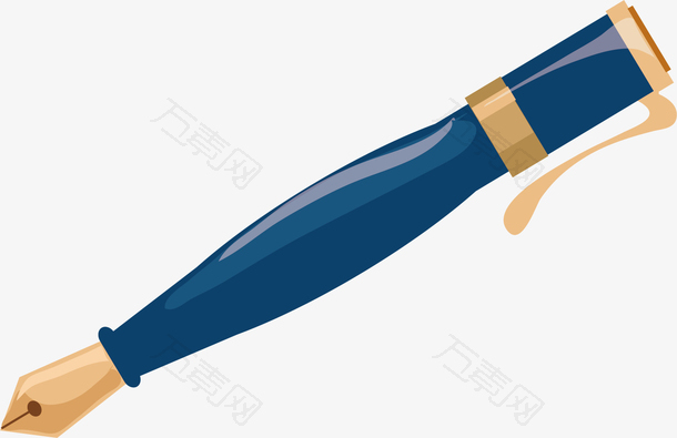 矢量图漂亮蓝色钢笔