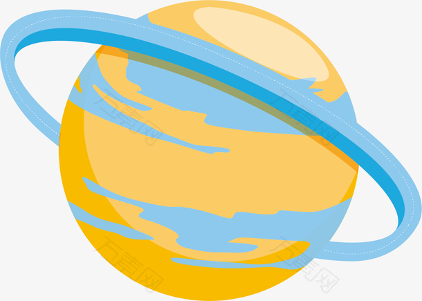黄色星球矢量土星环