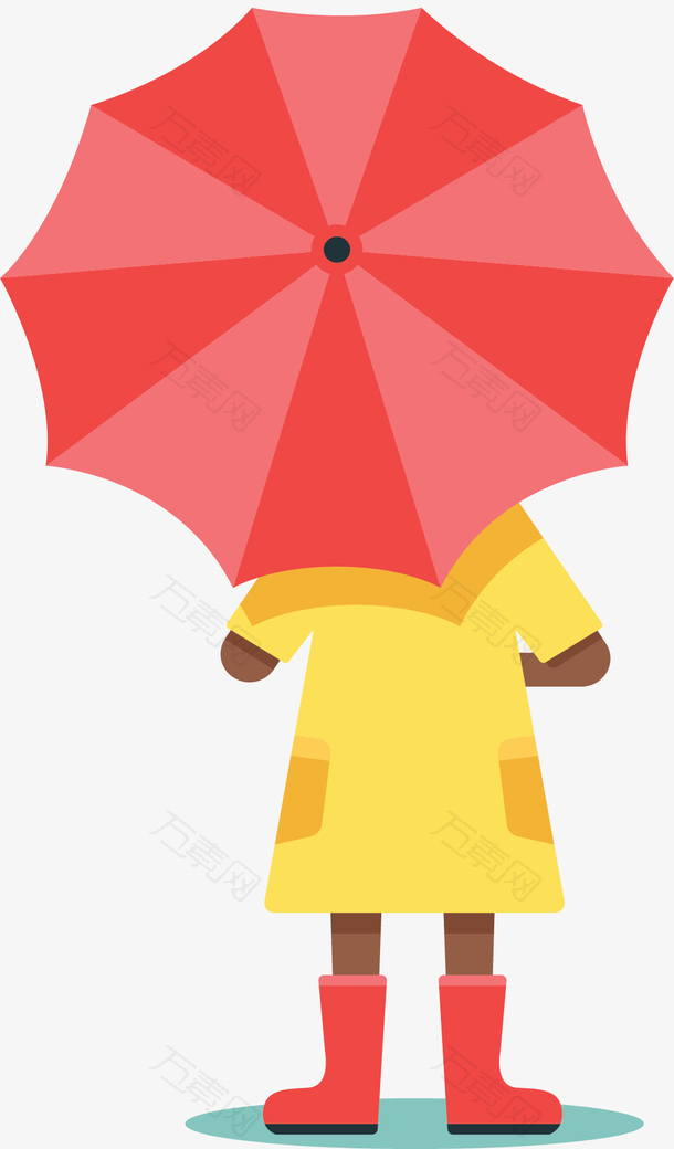 下雨天打伞的女孩
