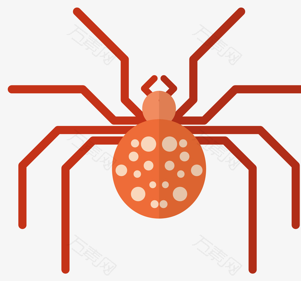 橘红色斑点卡通蜘蛛