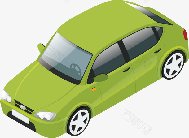 绿色的汽车顶视图案
