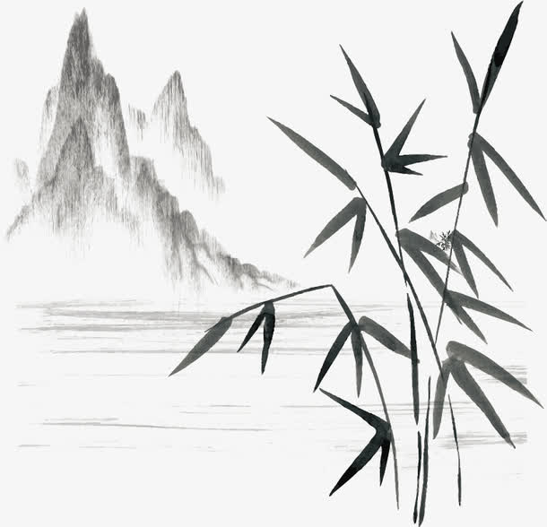 竹子水墨画