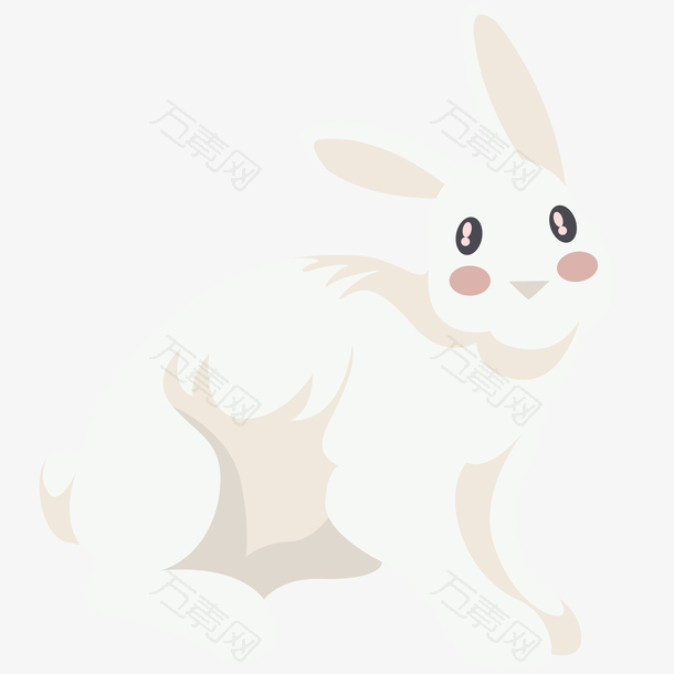 可爱的白兔矢量插画
