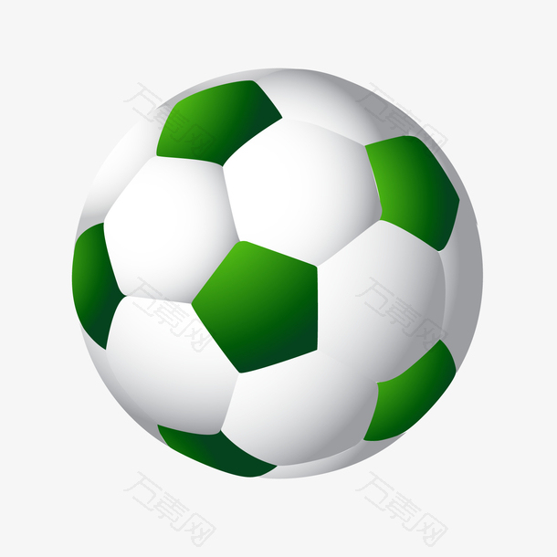 绿色圆弧足球元素
