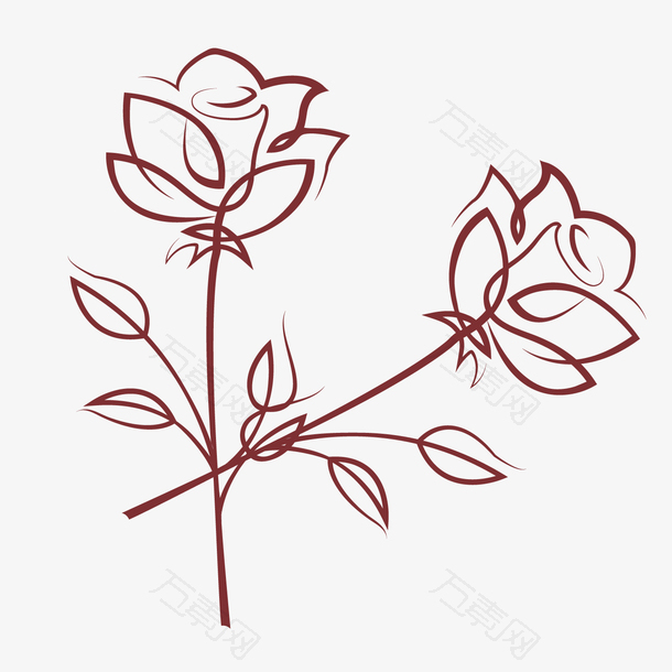 手绘简易玫瑰花设计